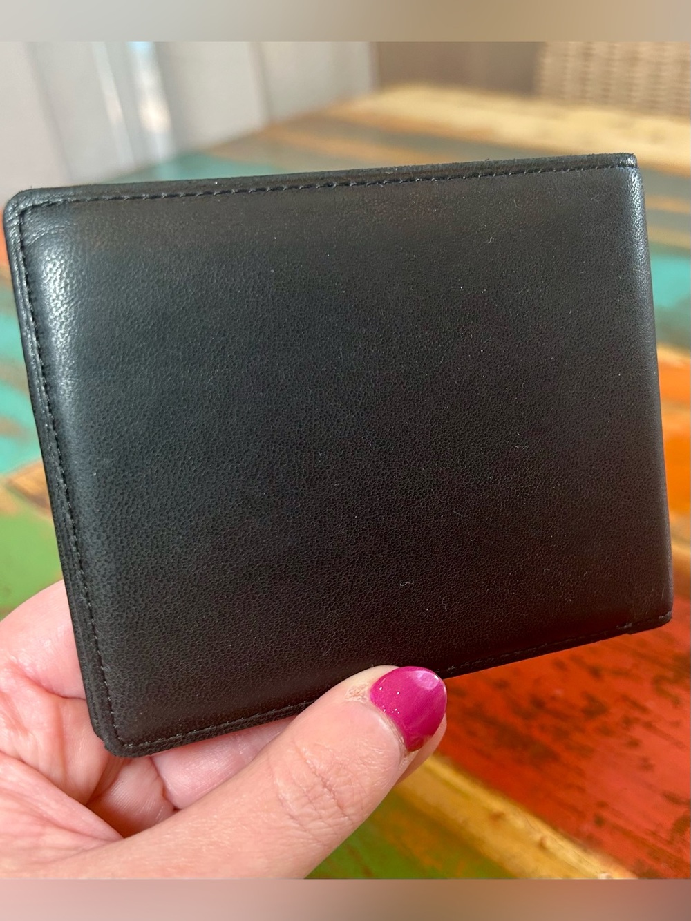 Vintage Burberry Black Leather Bifold Wallet Nova Check Interior EUC with COA - Picture 15 of 16